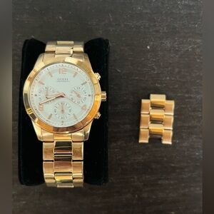 FREE W PURCHASE - Guess Women's Gold Gold Tone Analog Quartz Watch w Gold Dial